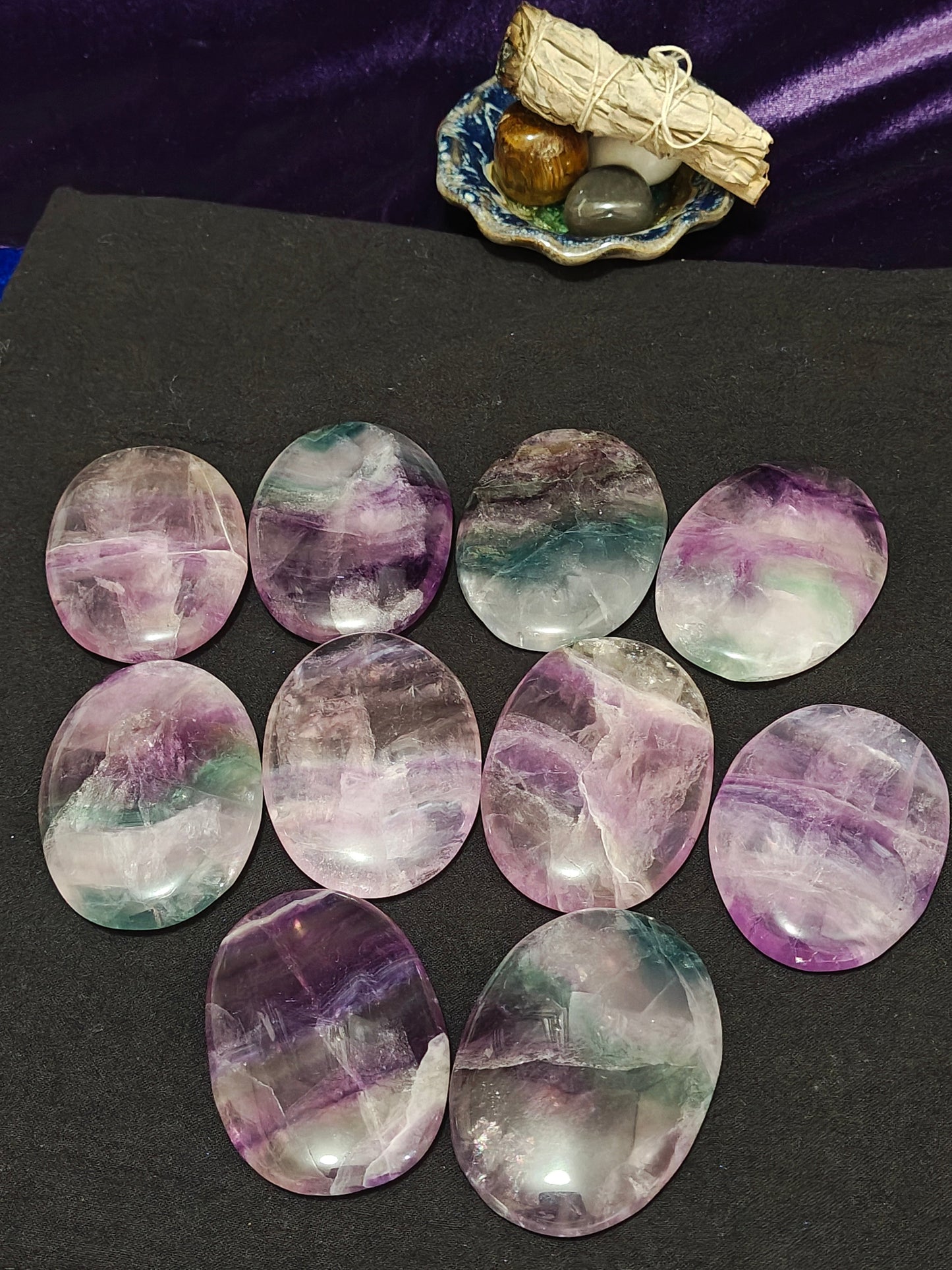 Rainbow Fluorite Palm Stones
