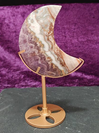 Crazy lace agate half moon Front