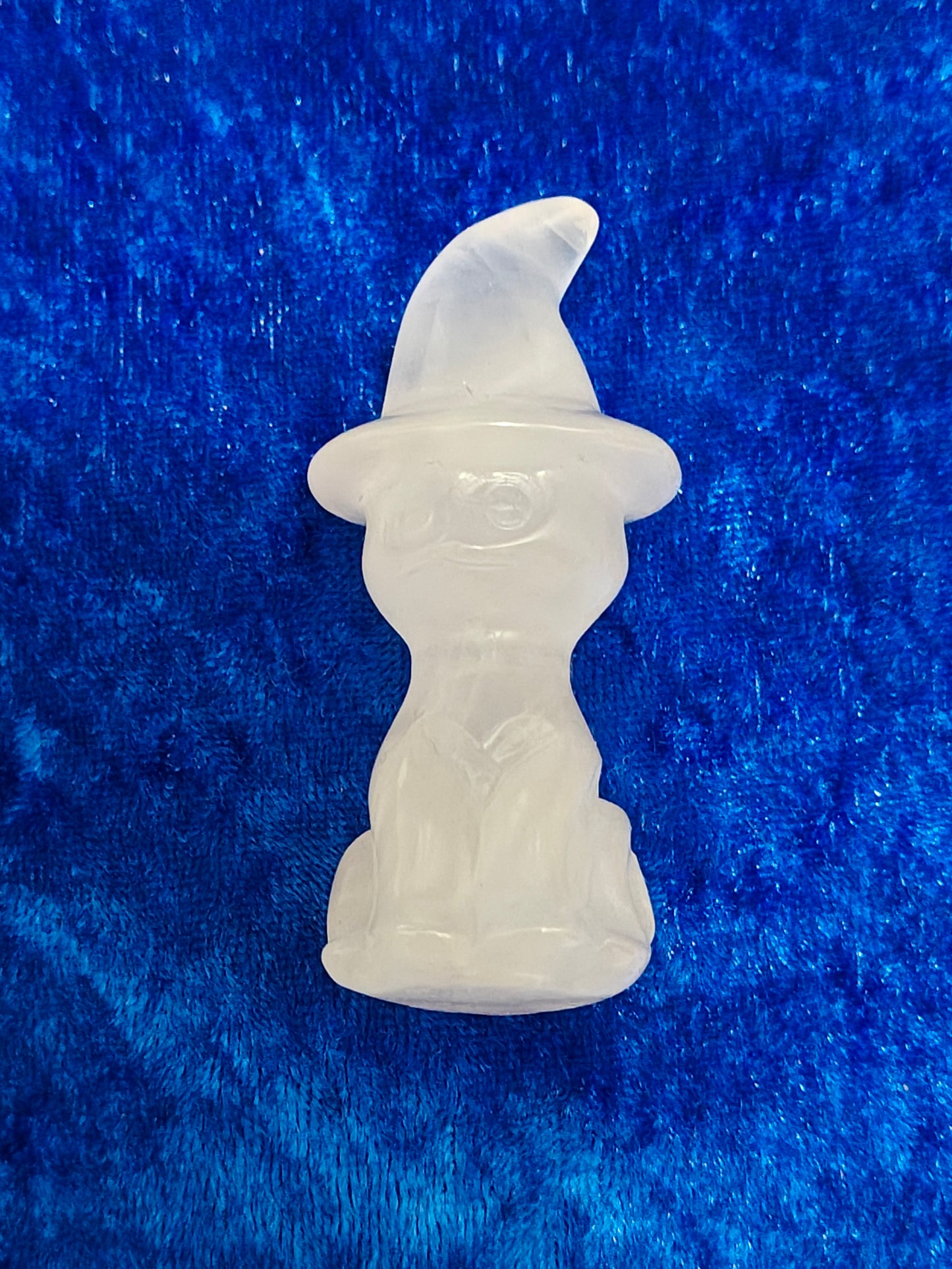 Witchy Cat Crystal Carving 2.5" | Rose Quartz, Strawberry Quartz & Opalite | Witch Gift for Cat Lovers