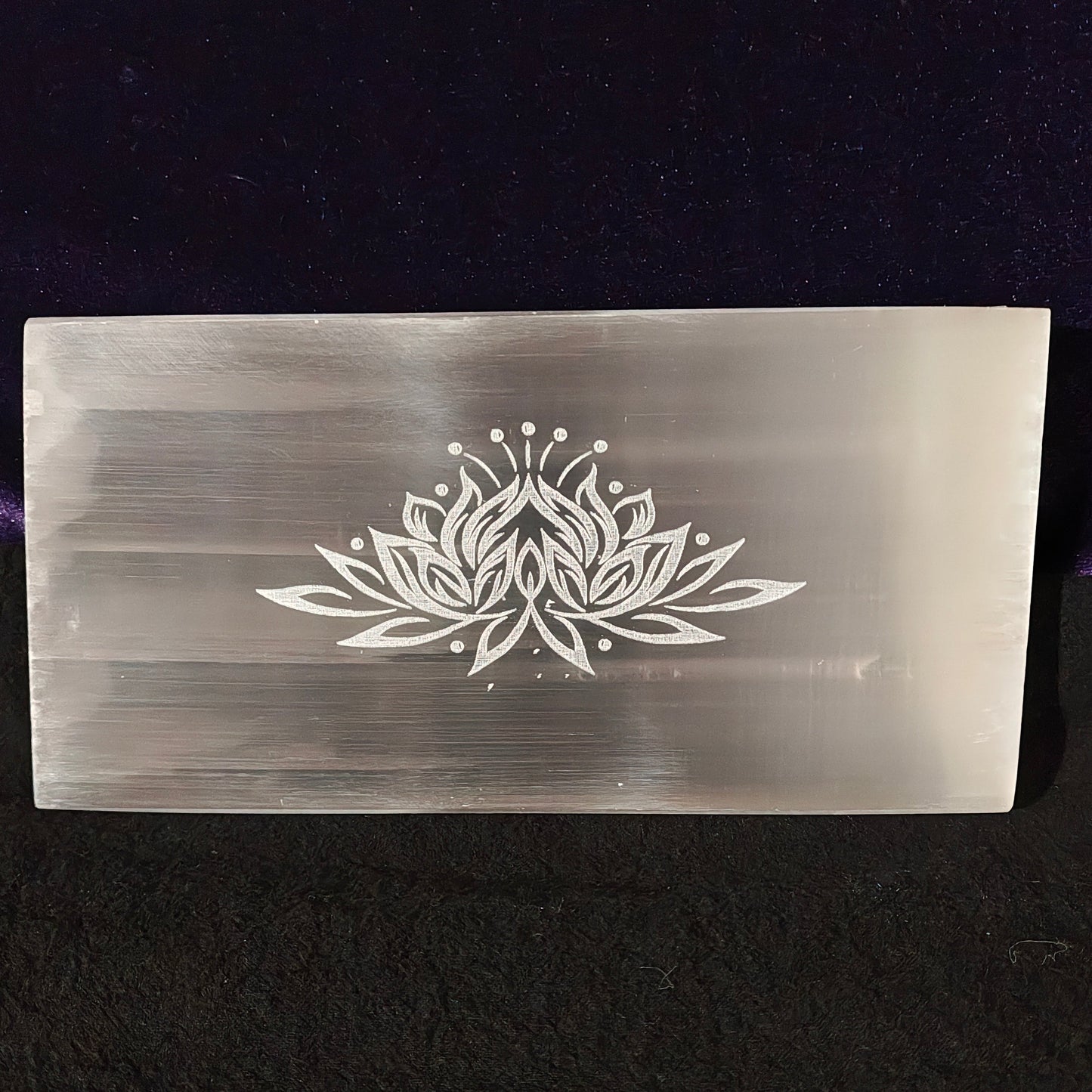 Lotus Flower Selenite Plate