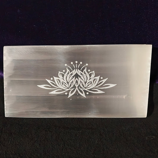 Lotus Flower Selenite Plate