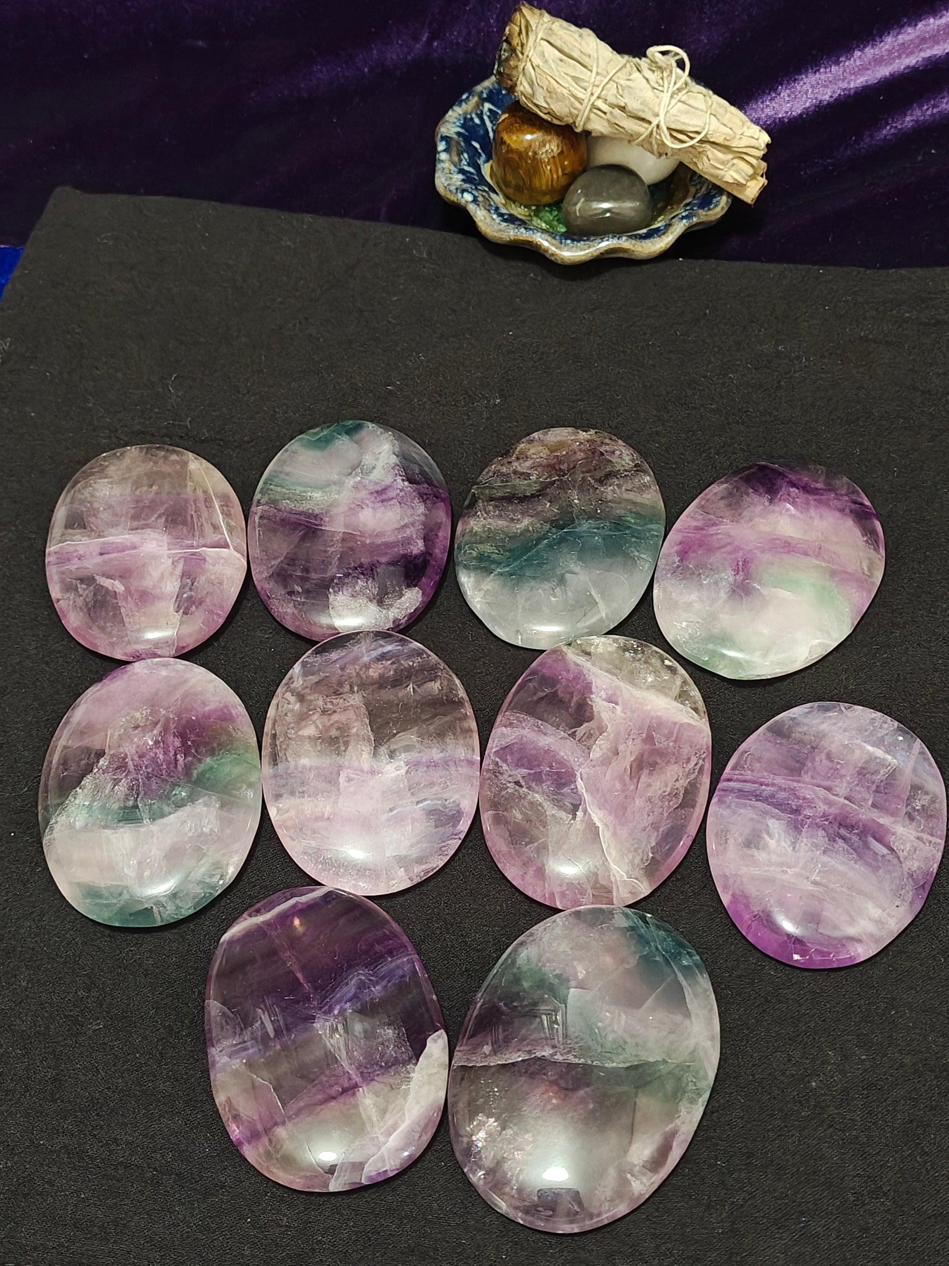 Rainbow Fluorite Palm Stones