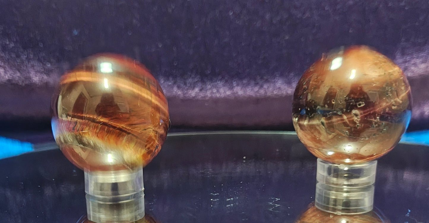 Red Tiger's Eye Mini Sphere 32mm | Courage & Motivation Crystal Ball | Root Chakra Stone $11.11