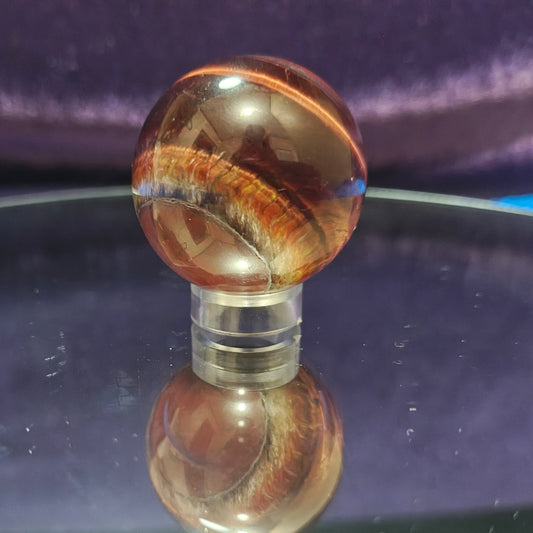 Red Tiger's Eye Mini Sphere | Courage & Motivation Crystal Ball | Root Chakra Stone