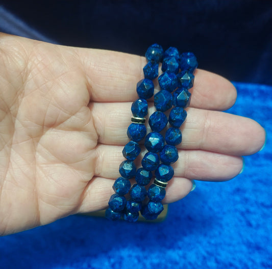 Blue Jade Bracelet 6mm | Peace & Serenity Crystal Jewelry | Throat & Third Eye Chakra Stone