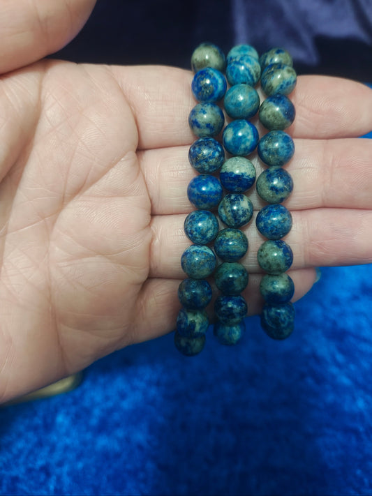 Lapis Lazuli Bracelet 8mm | Wisdom & Truth Crystal Jewelry | Third Eye & Throat Chakra Stone