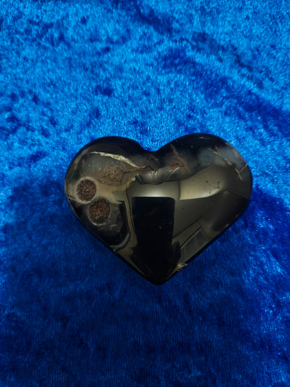 Druzy Agate Heart Carving 2" | Sparkling Heart Chakra Crystal | Self-Love & Healing Gift