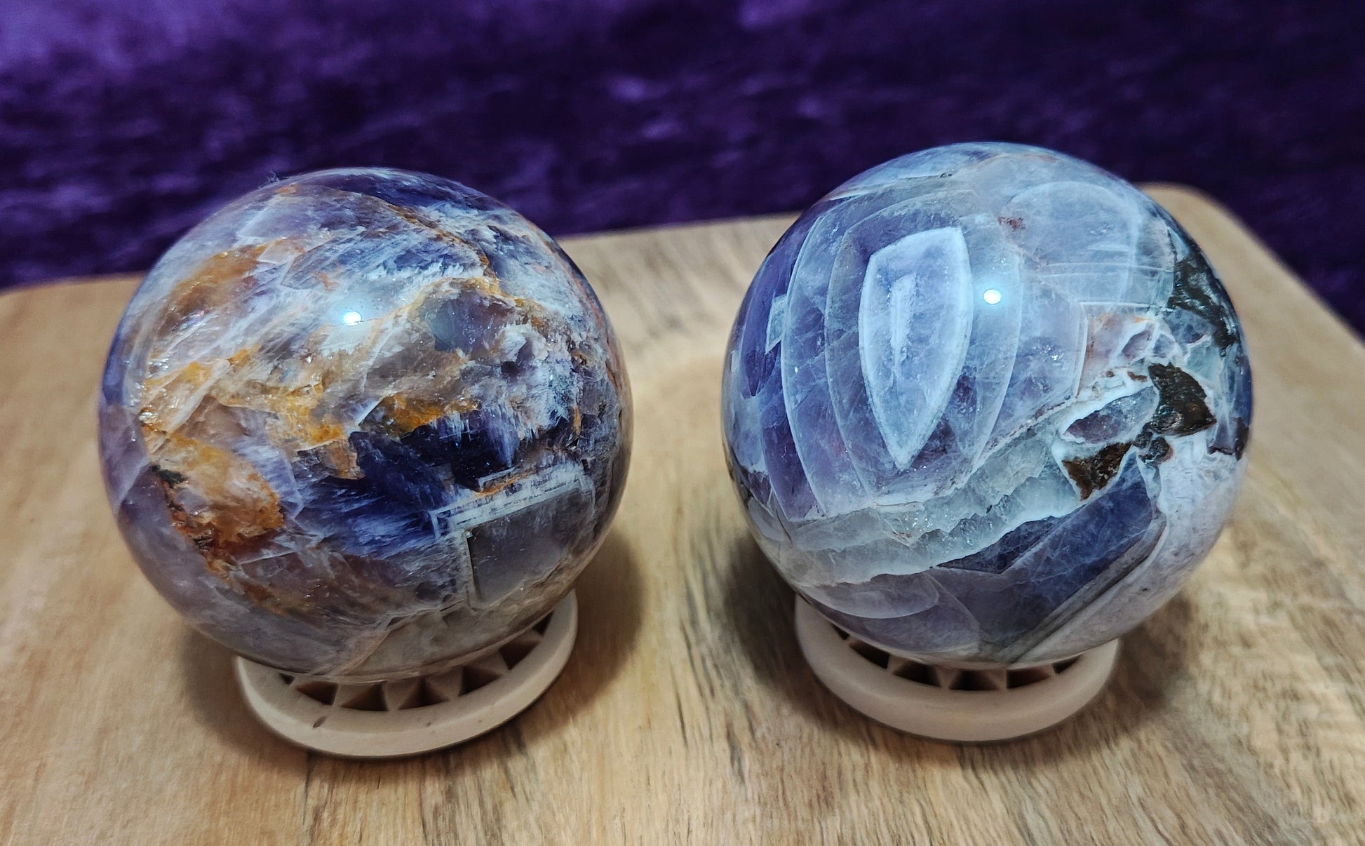 Chevron Amethyst Spheres